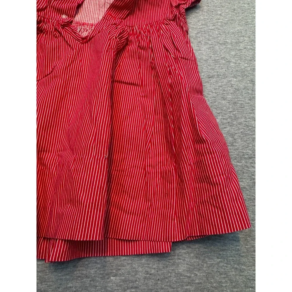 Vintage 80s Clicastro & Co Red Pinstripe Baby Dress Bloomers Set 12-18M USA